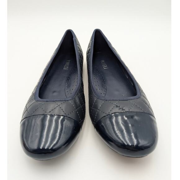 Vaneli Serene Cap Toe Ballet Flat Women's Navy Nappa/ Patent Size US11M EU42 - Picture 2 of 11